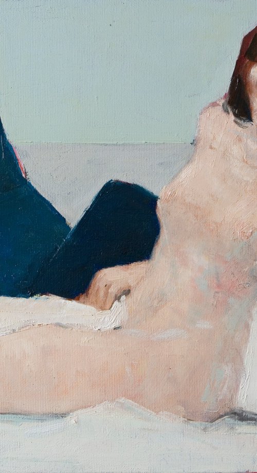 nude woman on blue by Olivier Payeur