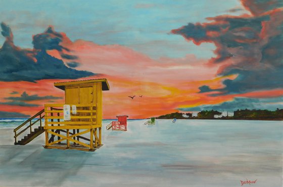 Our Siesta Key Lifeguard Stands At Sunset