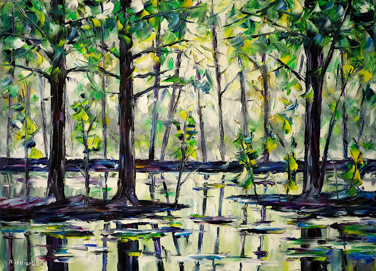 Expressive Oil Painting , Morning Mist By Mirek Kuzniar, 28 X 20, Artwork For Sale On Artfinder