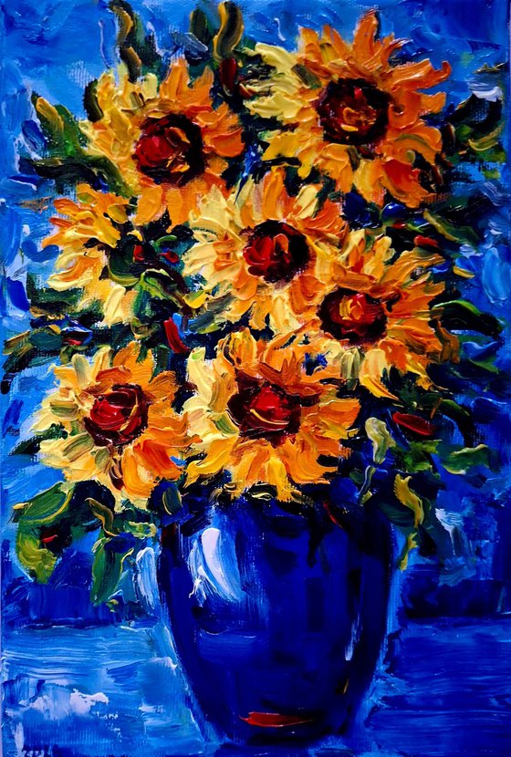 Still life with sunflowers