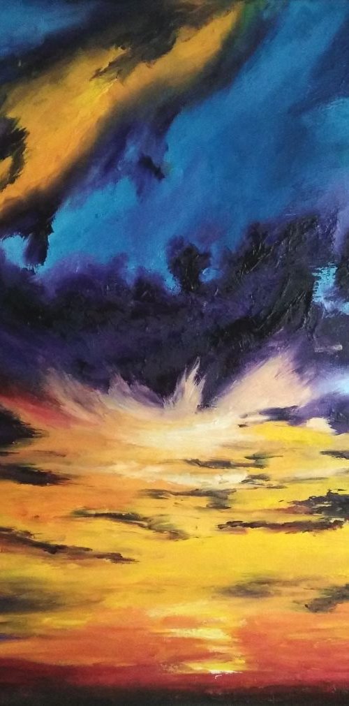 STORM ON THE SKY 60X50 CM by Anastasiia Novitskaya