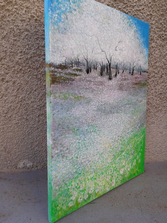 Klimt inspired blooming trees