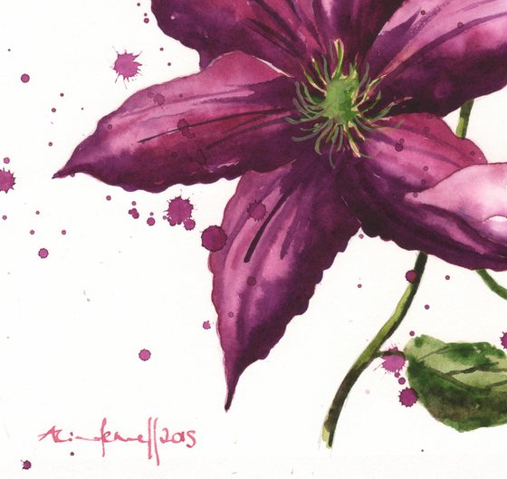 Clematis Class - Original Watercolour Painting