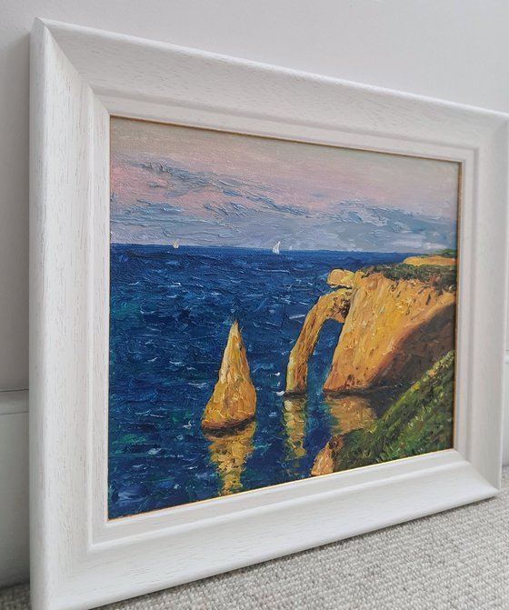 Cliffs of Etretat, Normandy, France, oil painting