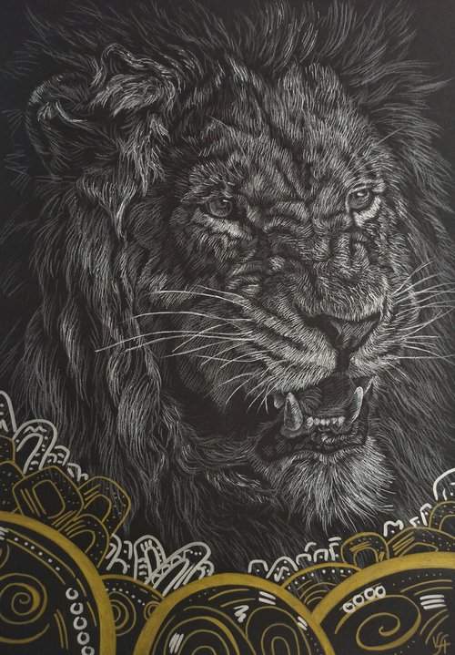 Lion strength by Alona Vakhmistrova