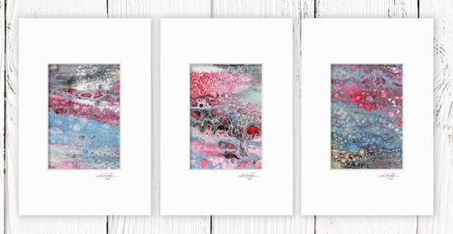 Abstract Dreams Collection 4 - 3 Small Matted paintings by Kathy Morton Stanion by Kathy Morton Stanion