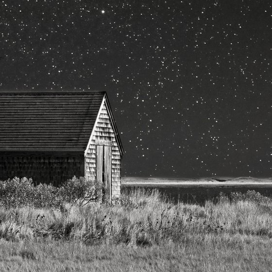 Salt Pond Boat Houses Under the Stars, 24 x 36"