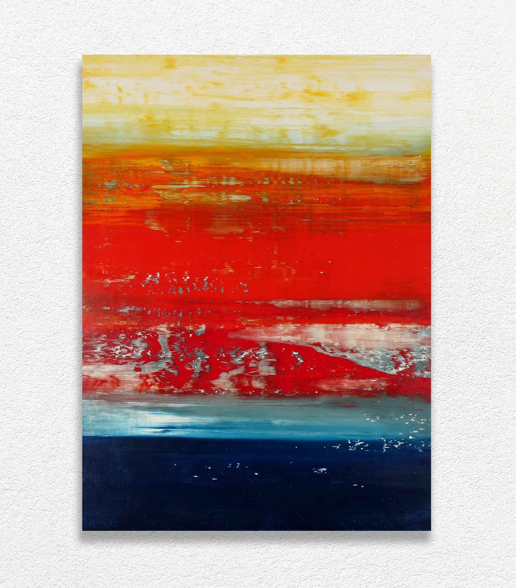 Abstract Oil Painting By Vadim Shamanov, 21 X 29", Ocean