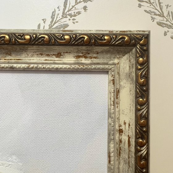 Cozy peony in a frame