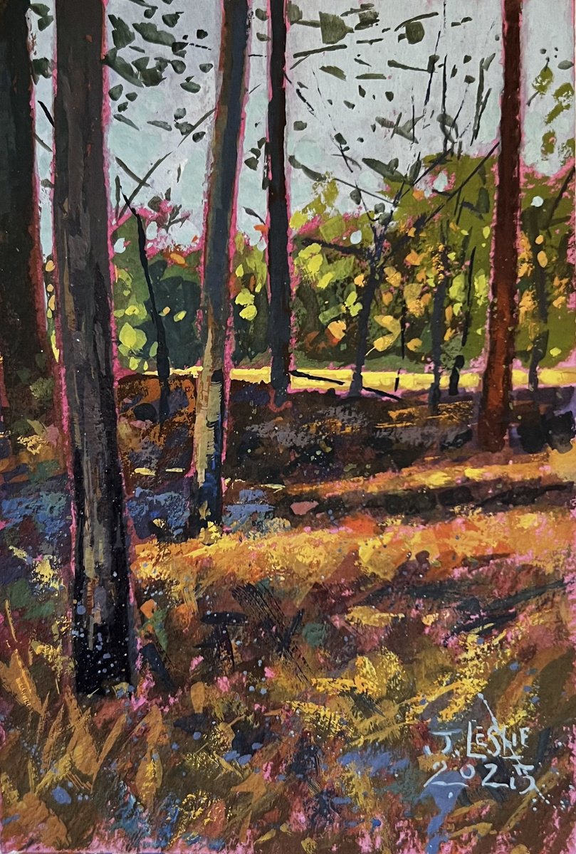 Impressionistic Landscape Painting By Jimmy Leslie, 4 X 6, Swanson