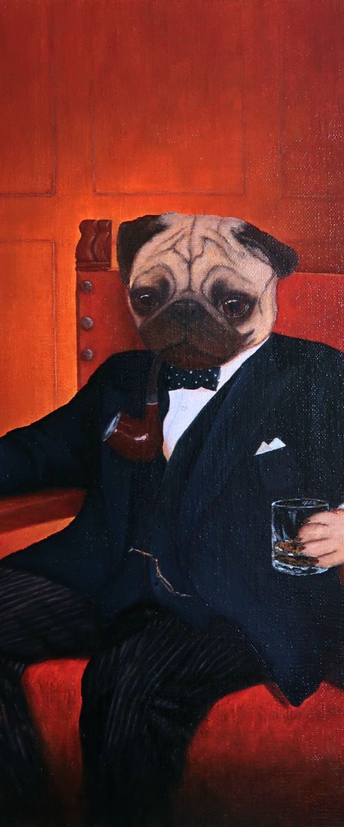Winston. Pug portrait by Yuliia Ustymenko