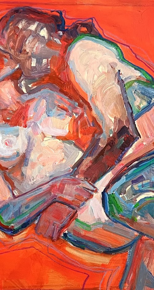 Entangled Figures in Red by Yuliia Levytska