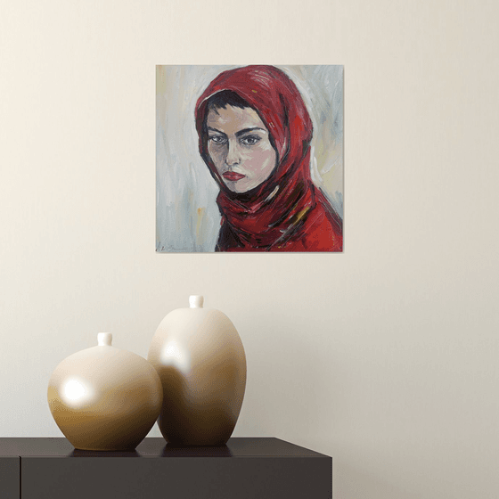 Woman in a Red Headscarf