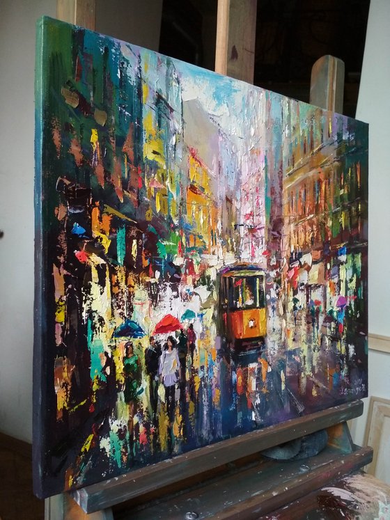 Cityscape with tram