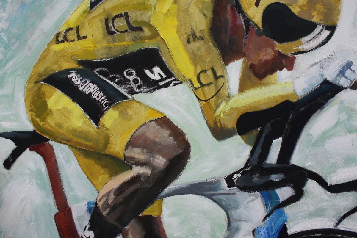 Expressive Portrait Oil Painting By Simon Jones, 39 X 39", Time Trial Iii, Original Artwork