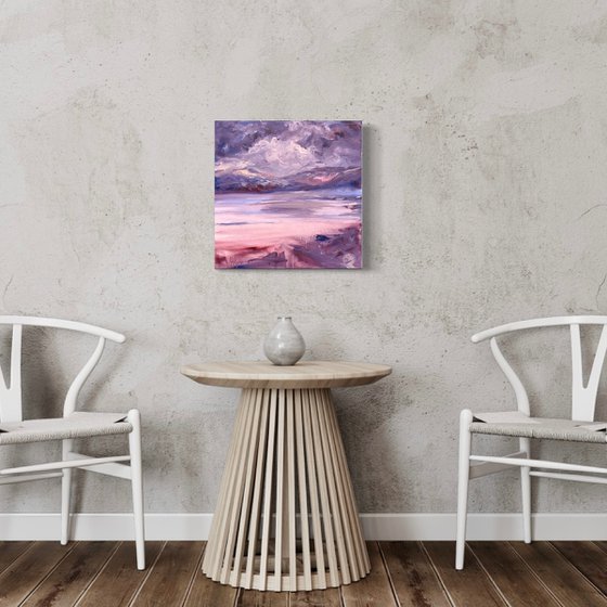 evening atmosphere — contemporary abstract landscape with optimistic and positive energy