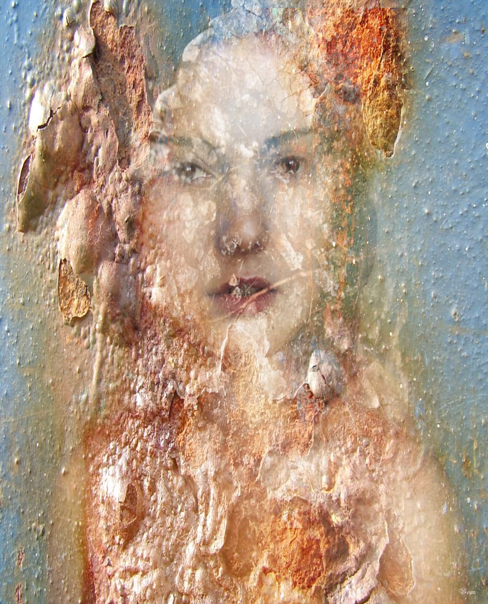 Illustrative Portrait Photograph By Bojan Jevtic, 38 X 47, Love Is When You Melt, Original Artwork