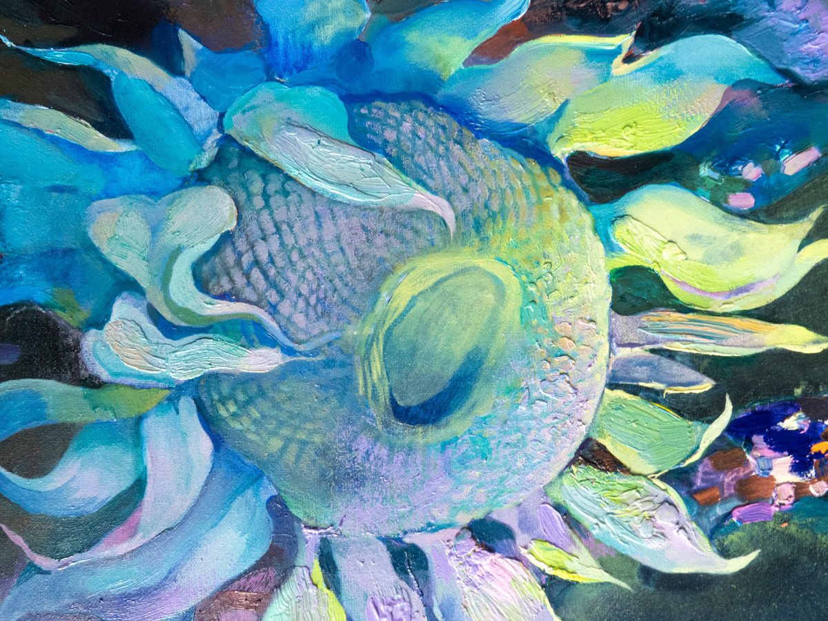 Naive Landscape Oil Painting By Anastasiia Grygorieva, 24 X 51, Drinking Your Tears, Original Artwork