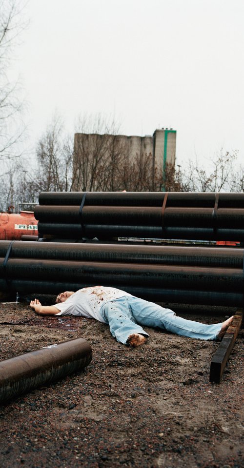 Mom By Construction Site  (From series Dead Parents) by Aida Chehrehgosha