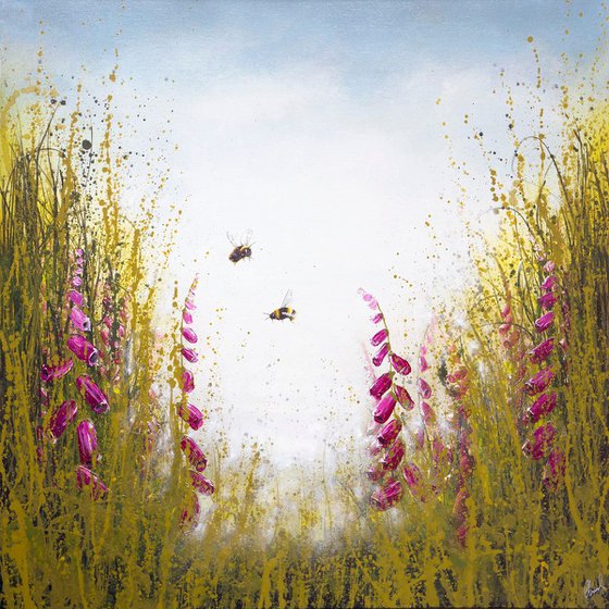 Foxgloves Meadow and Bees