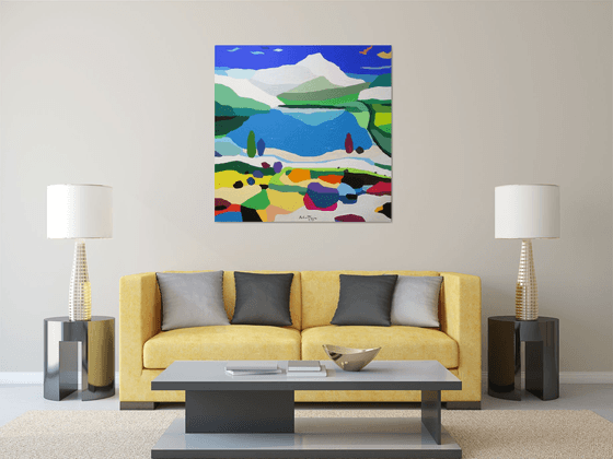 Lakes of Covadonga II (pop art, landscape)