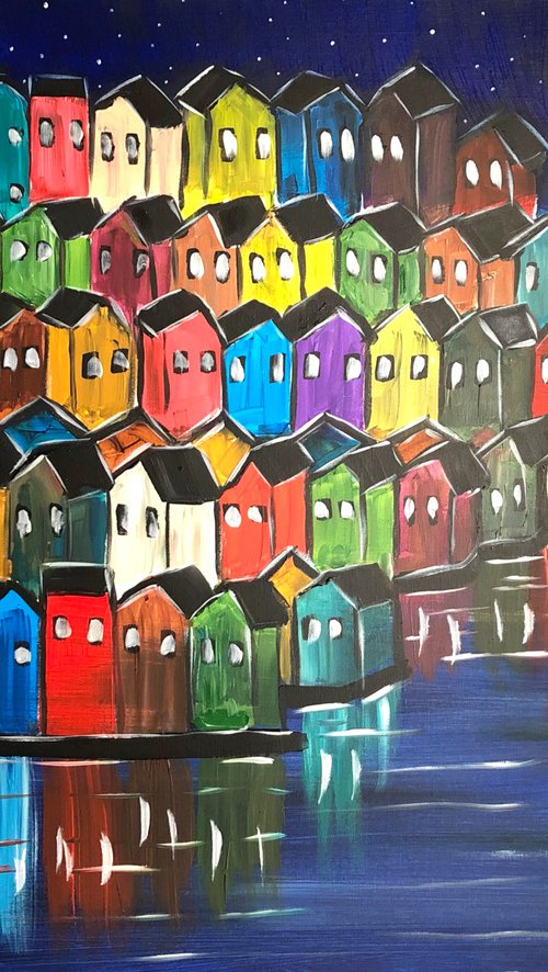 rainbow Houses 7 by Aisha Haider