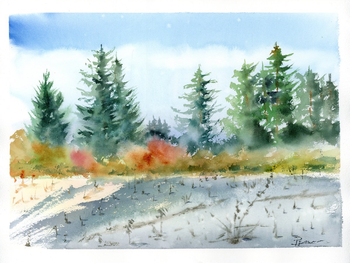 Impressionistic Watercolour , Whisper Of Pines By Olga Tchefranov (Shefranov), 15 X 11, Artwork For Sale On Artfinder