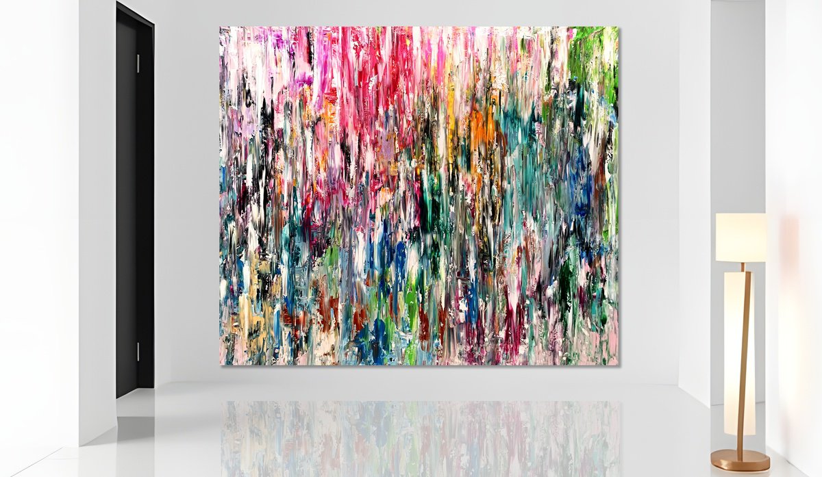 Organic Abstract Acrylic Painting By Estelle Asmodelle, 79 X 67, Colour Fall, Original Artwork