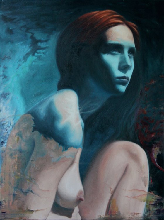Nude in blue