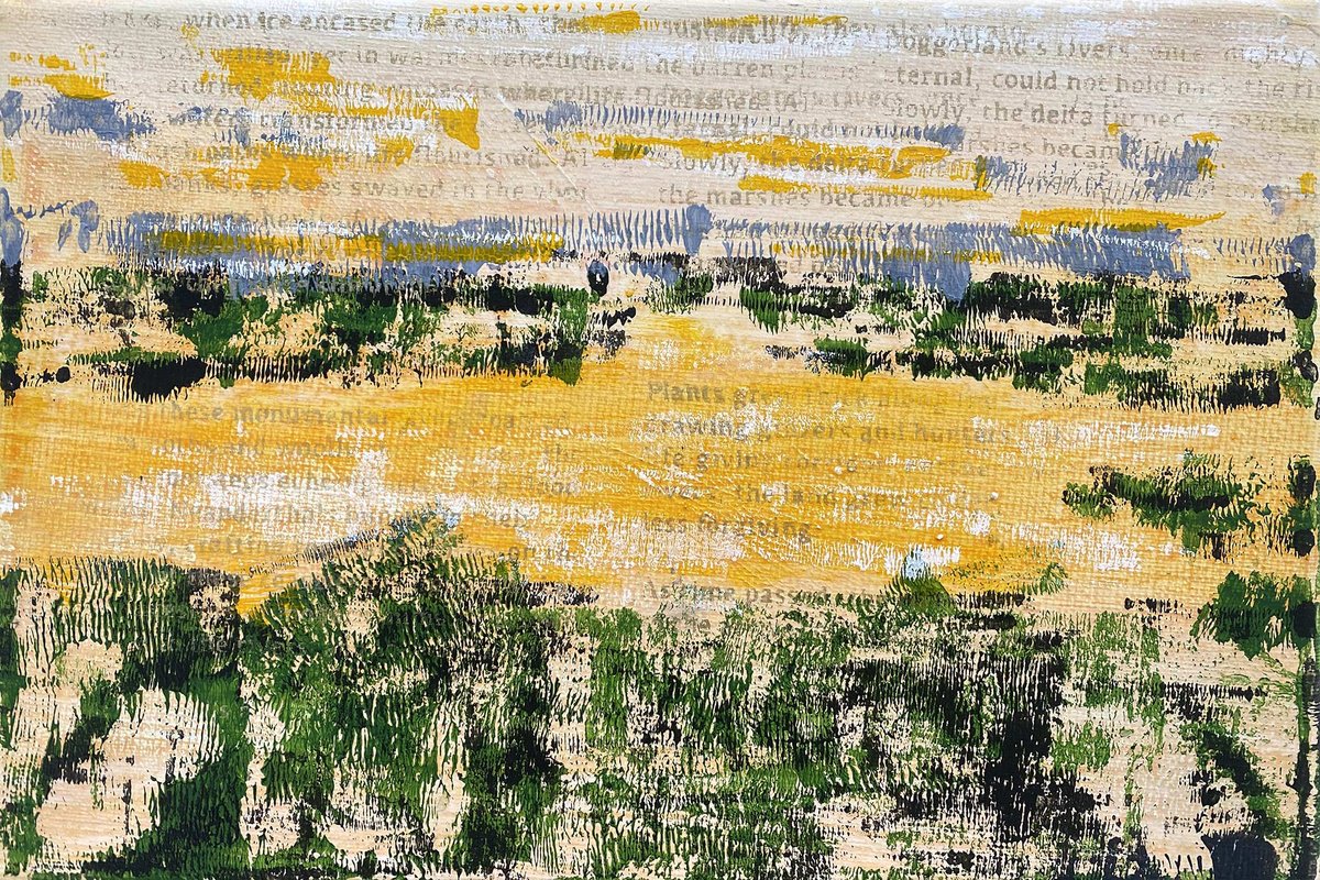 Organic Landscape Acrylic Painting By Elise Eekhout, 12 X 8, Traces Of Thoughts 03, Original Artwork