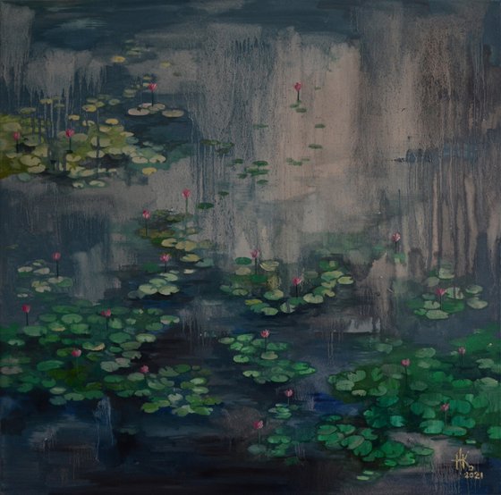 Lily pond. Petrichor