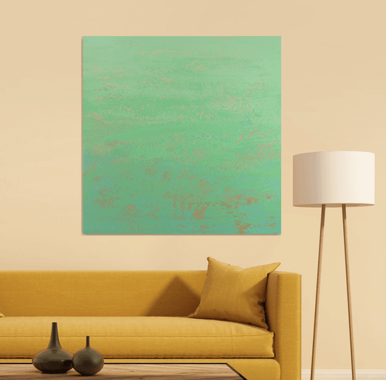 Spring Mint - Modern Abstract Expressionist Large Painting