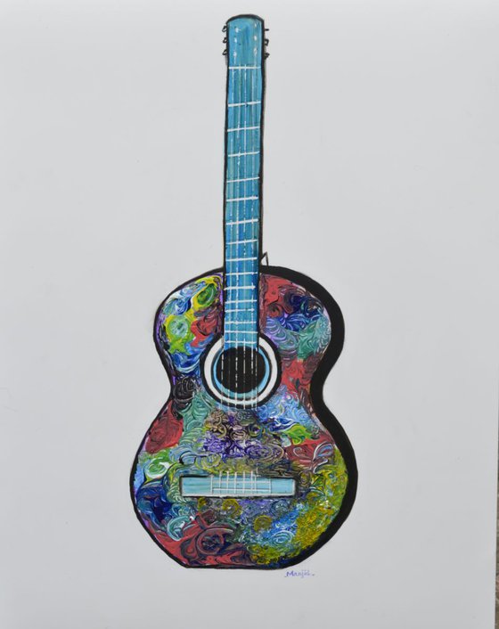 Rock On Guitar I Musical series of paintings