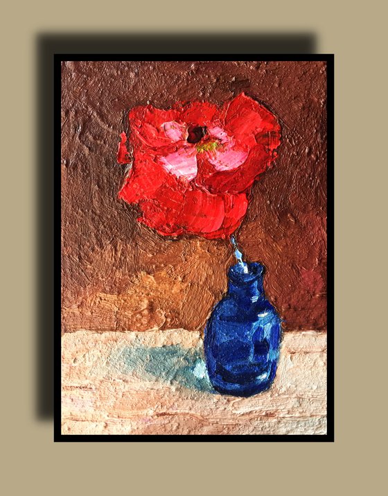 Poppy Flower Oil Painting