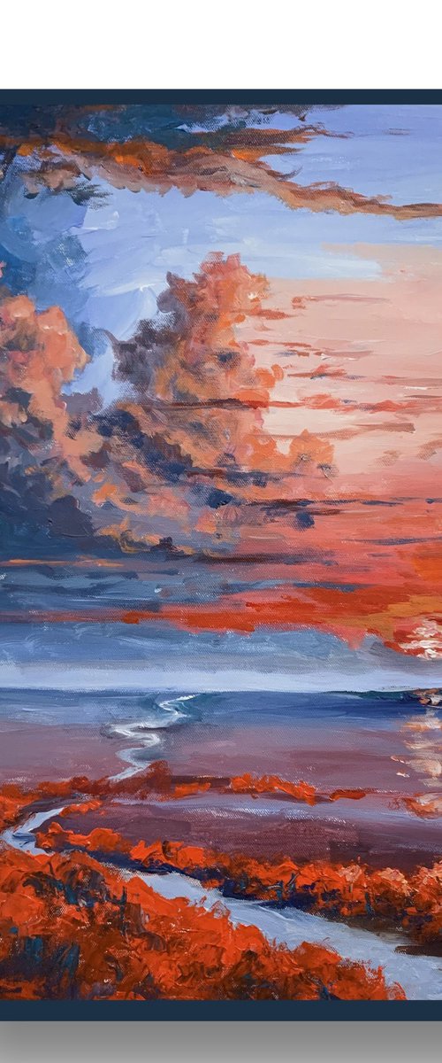Crimson Tidal Sunset. by Vita Schagen