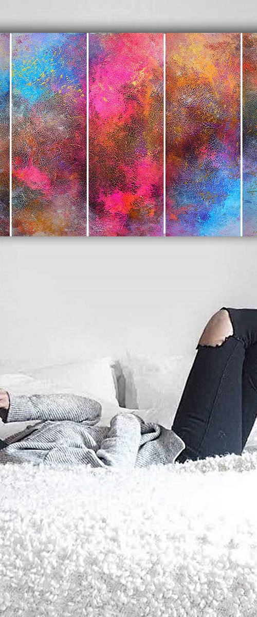 210x80cm. / Panoramic Painting  / 7 in 1 / Alex Senchenko © 2019 / Equilibrium by Alex Senchenko