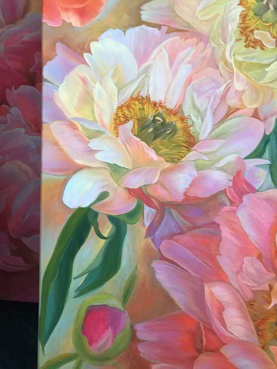Composition of peonies