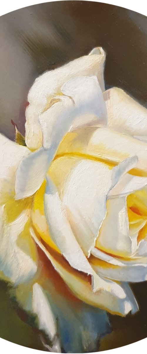 "My love."  rose flower  liGHt original painting  GIFT (2021) by Anna Bessonova (Kotelnik)