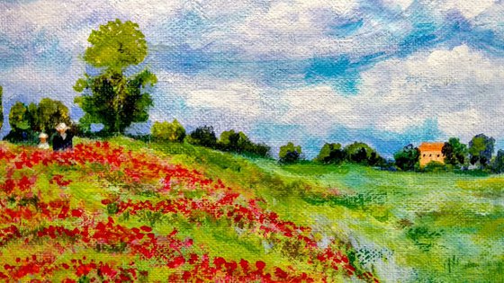 Poppy fields in summer