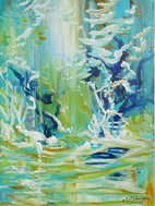 Deep Blue Green Yellow Abstract Art Painting Painting by Joe