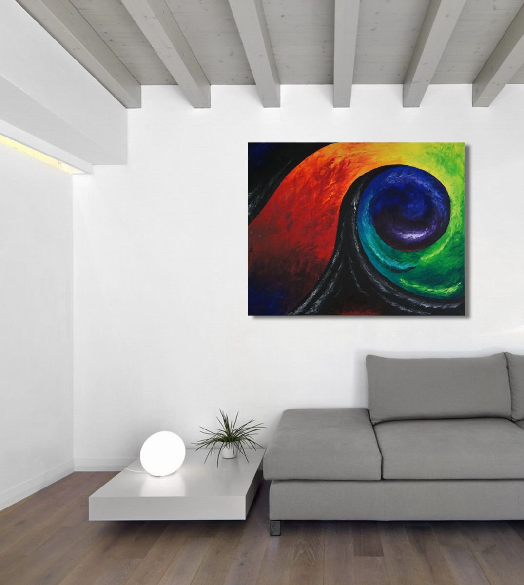Color Swirl (100 x 80 cm ) XL oil (40 x 32 inches) by Ansgar Dressler