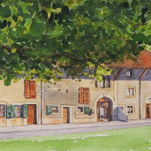 The farmhouse in Crans-près-Céligny by Krystyna Szczepanowski