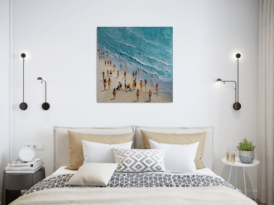 Summertime beach 28x28 in