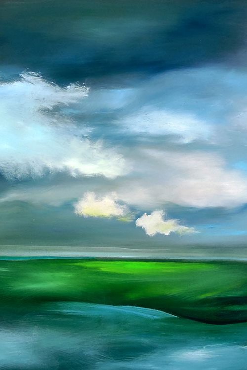 Last Light before Storm. Large painting, 30" x 48". by Veta  Barker