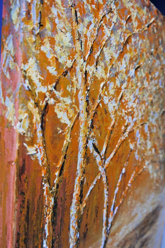 The shadows of winter - Winterscape Palette Knife Painting