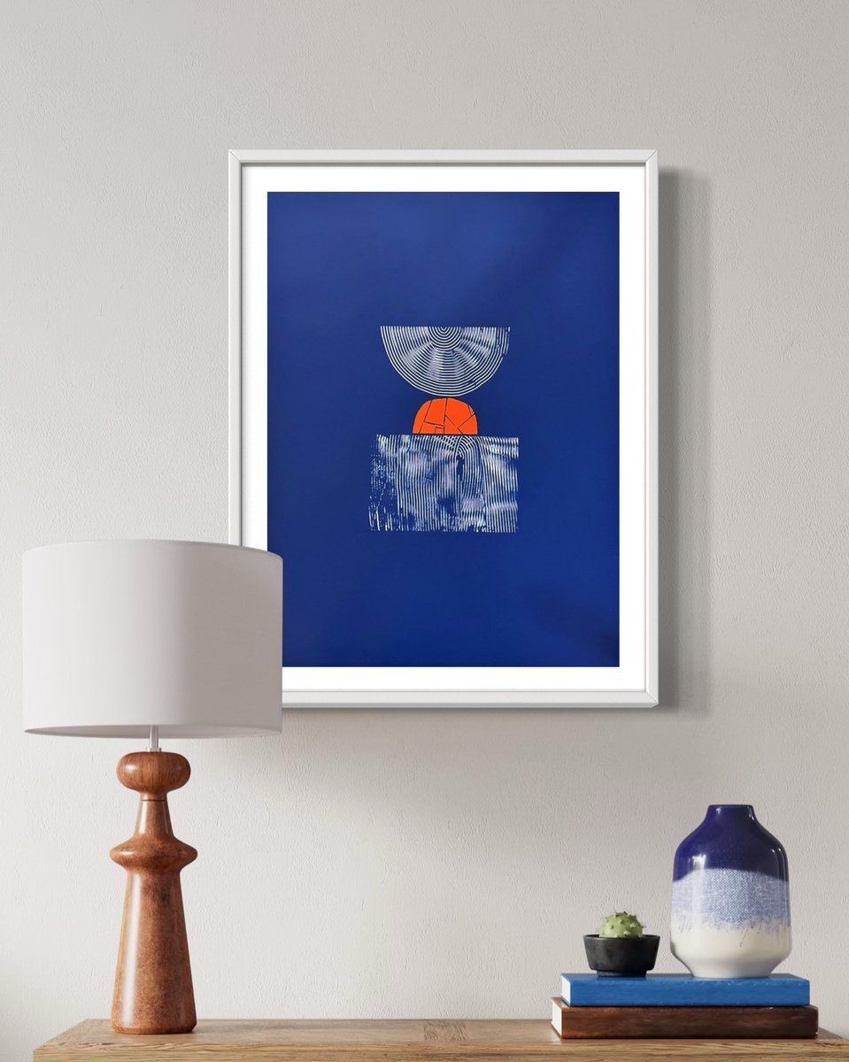 Geometric Abstract Limited Edition Print By Domenica Brockman, 20 X 27, Between, Original Artwork