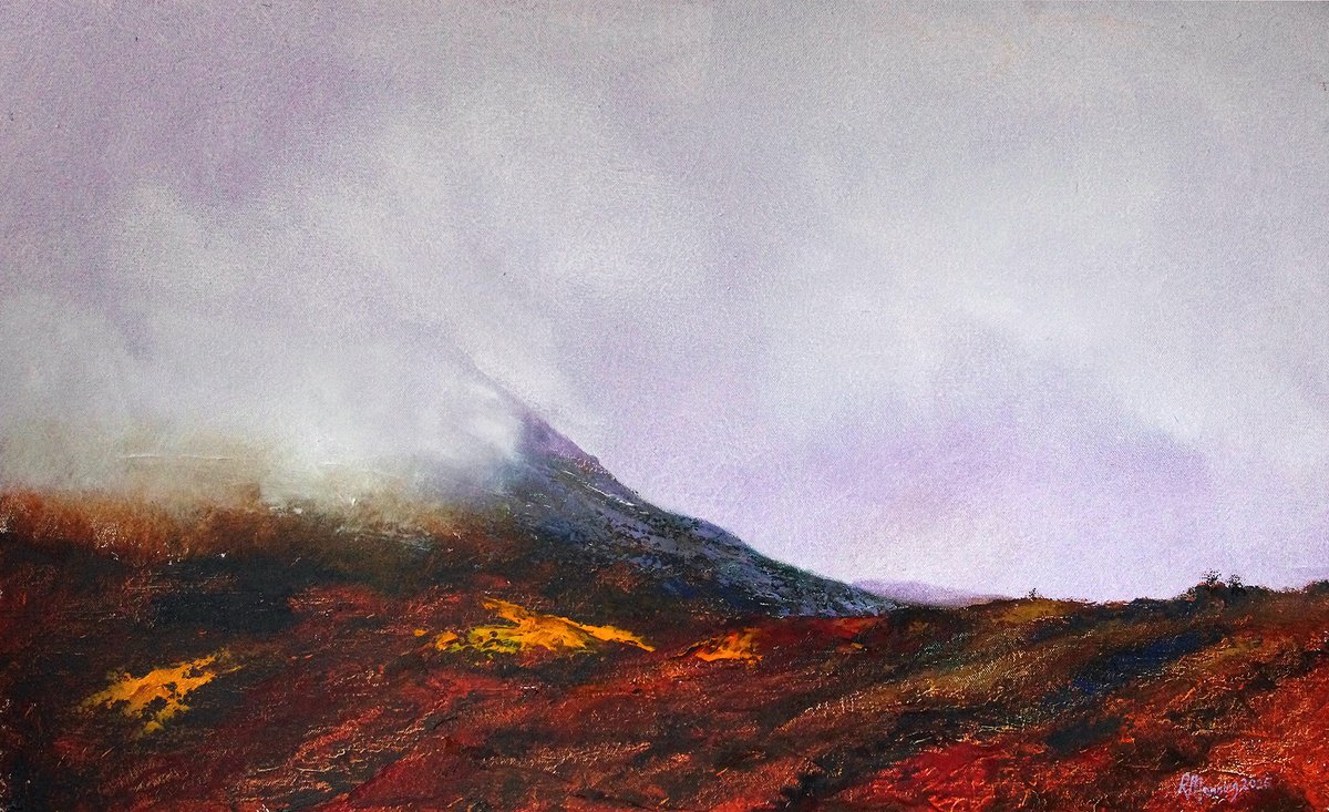 Abstract Landscape Oil Painting By Richard Manning, 30 X 18", Landscape-57, Original Artwork