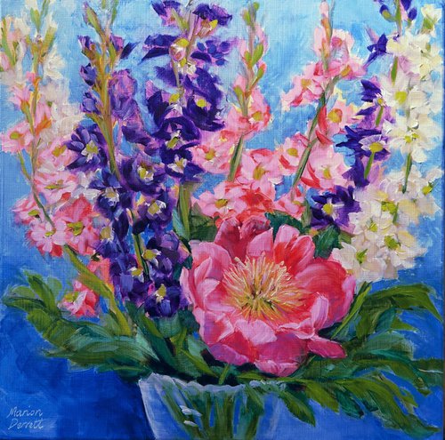 Stock and Peony by Marion Derrett