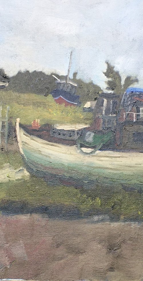 Old boats at Rye, painting by Julian Lovegrove Art