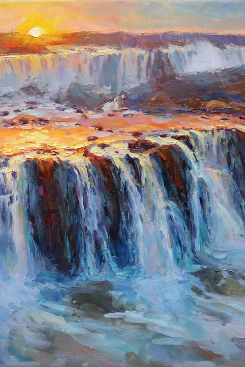 "Evening waterfall " by Evgeny Chernyakovsky